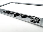 Chrome License Plate Frame with SRT Hellcat Emblem for Dodge Charger (2011–2023)