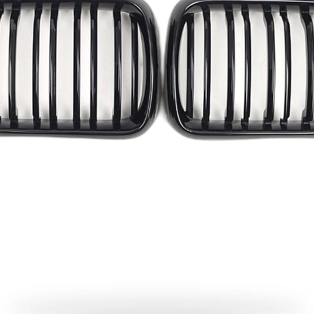 Dual Line Gloss Black Front Bumper Intake Grille for BMW 3 Series (1992–1998)