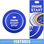 Engine Ignition Button Decal for Hyundai Sonata (2011-2014) - Aluminum Blue