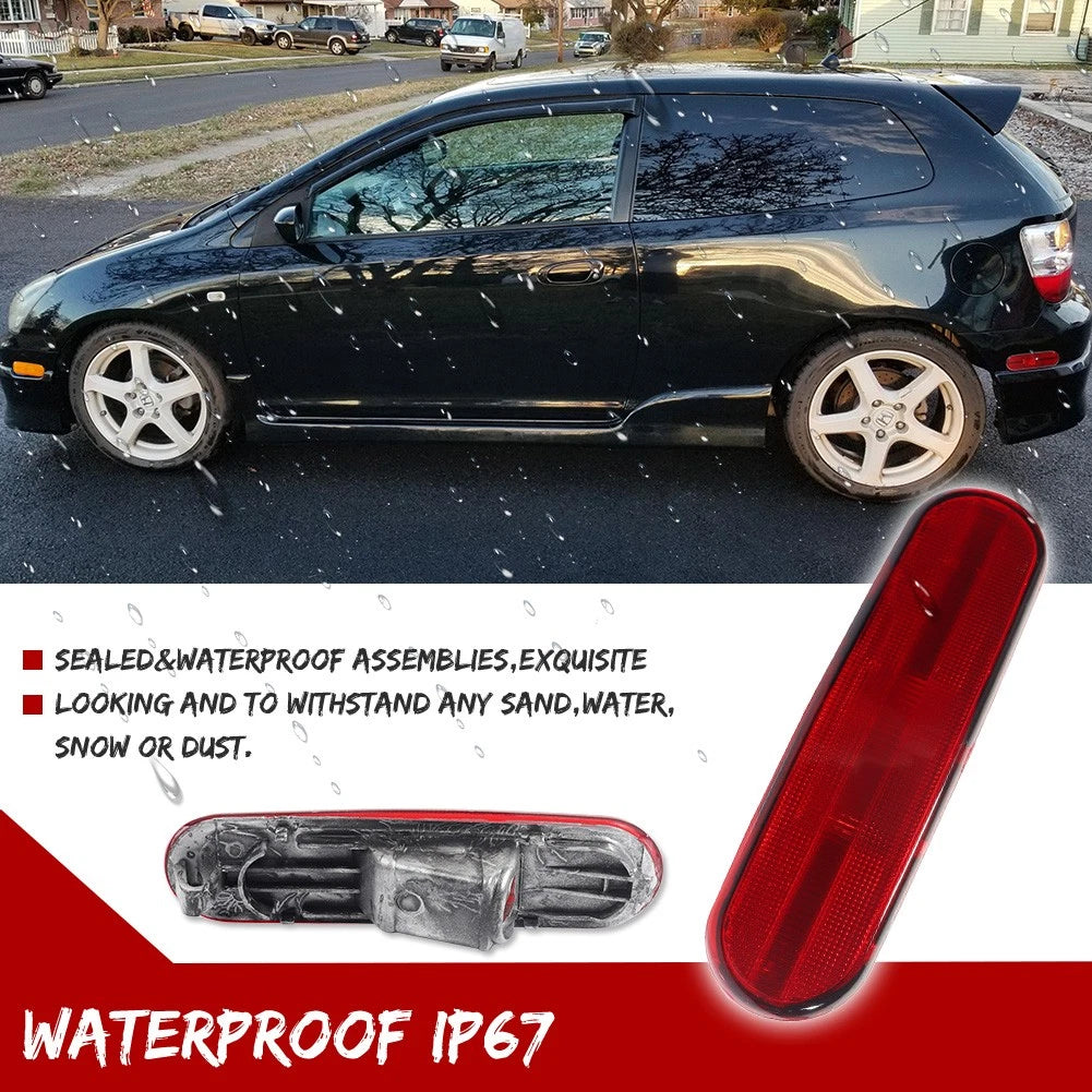 Rear Red Lens Side Marker Parking Light Kit for Honda Civic Si (2002–2005)