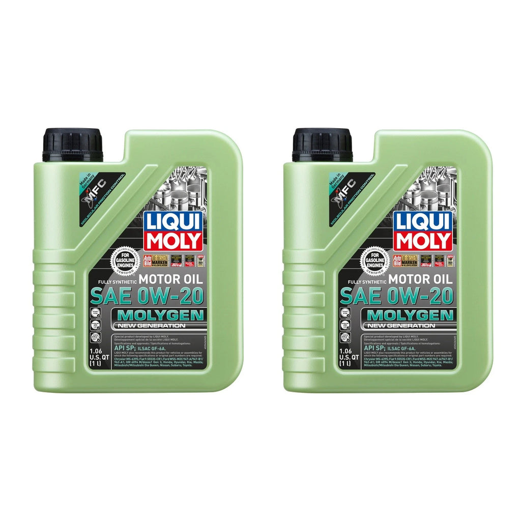 2X 1L Liqui Moly Molygen 0W-20 Engine Motor Oil for