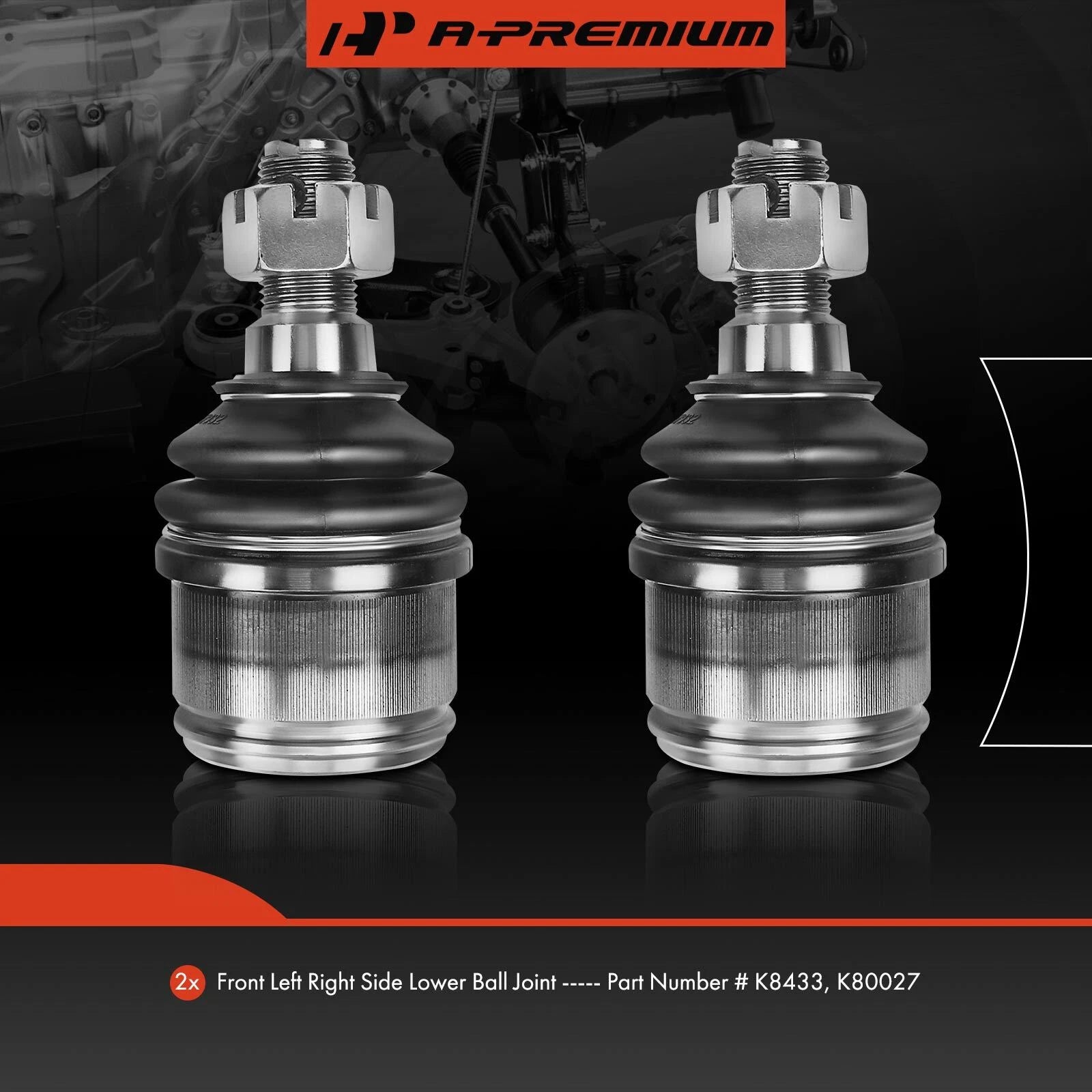 2X Front Lower Ball Joint for Ford F-250 Super Duty (1987–2020)