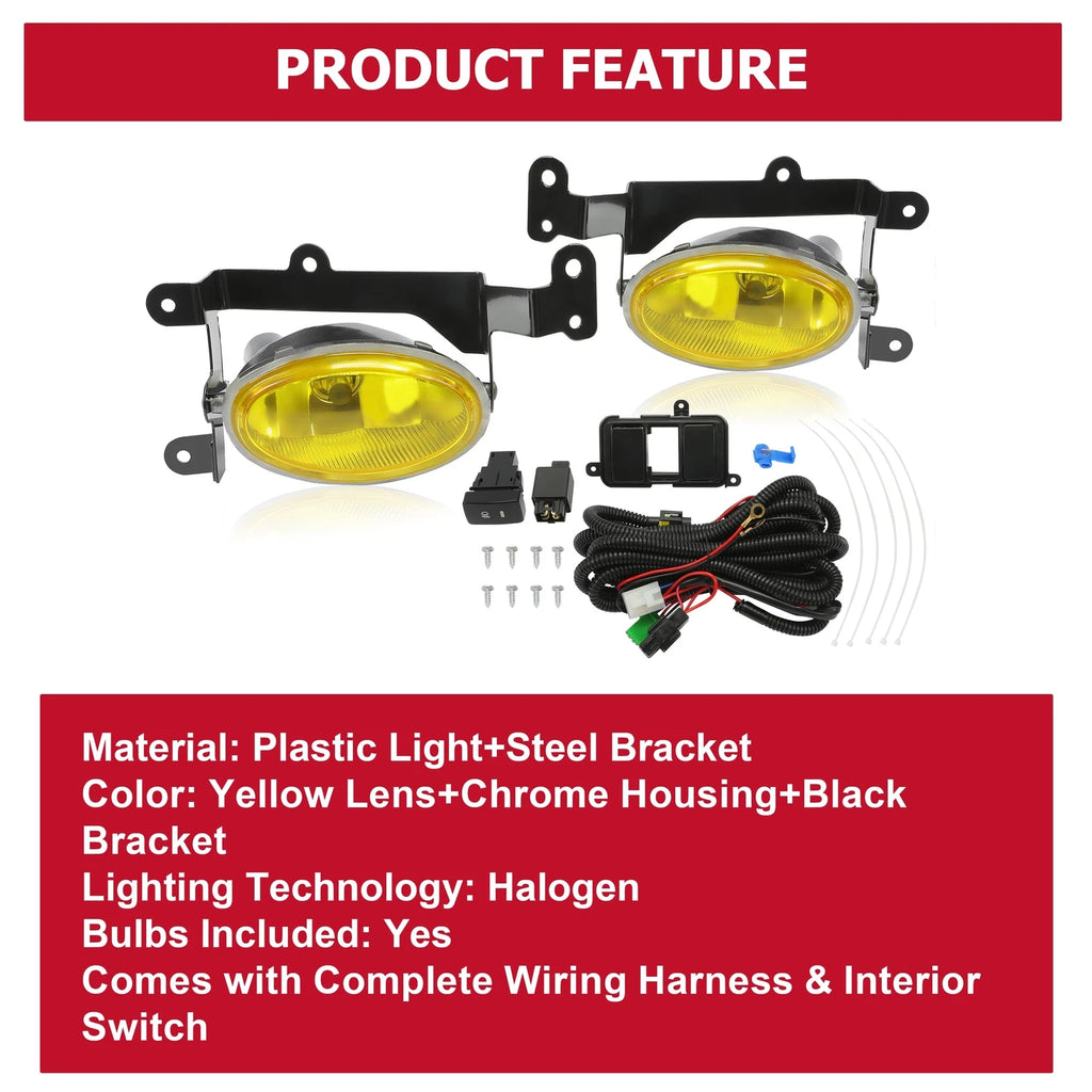 Fog Lights with Wiring for Honda Civic Coupe 2006–2008 (Yellow)