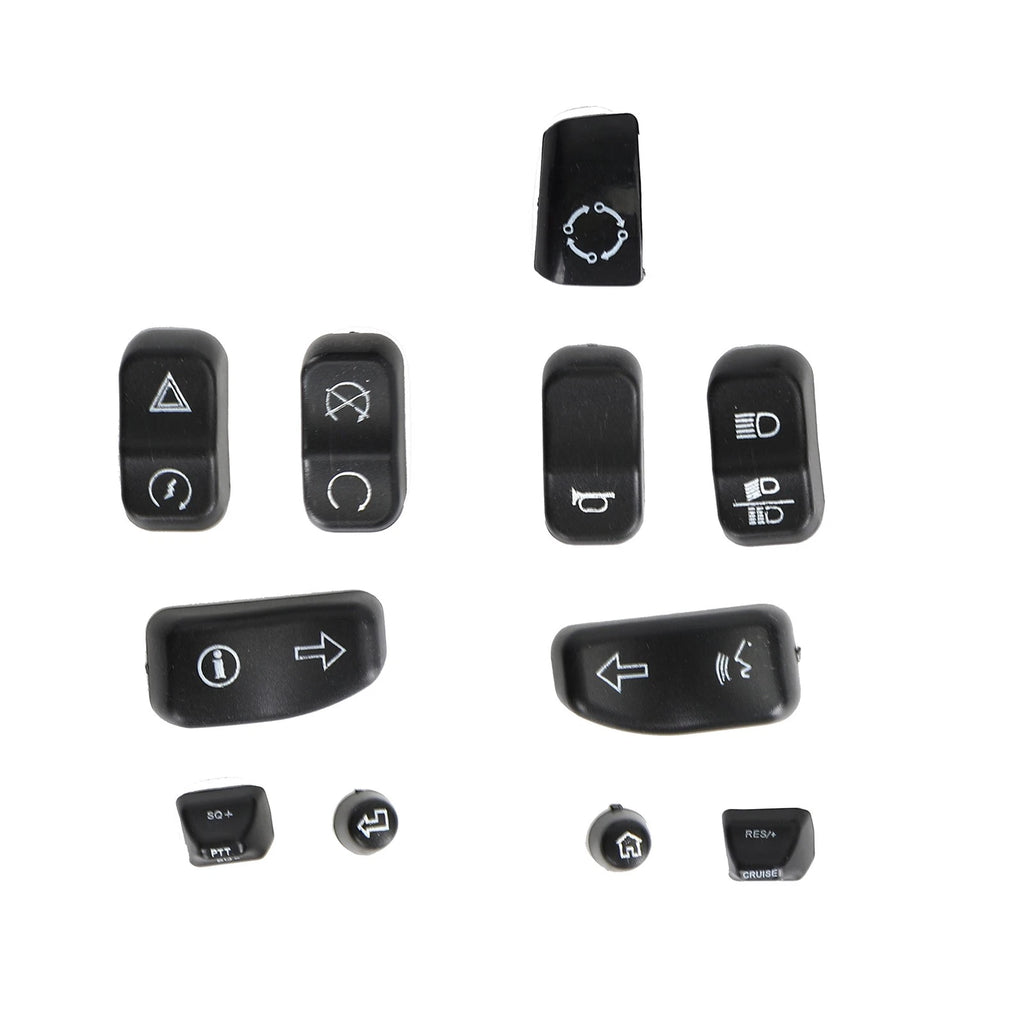 11 Pieces Control Switch Cap Buttons for Harley Davidson Glide Road King (2014–2019)