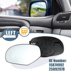 Driver Left Side Heated Mirror Glass for Chevy Silverado Avalanche Suburban (2007–2014)
