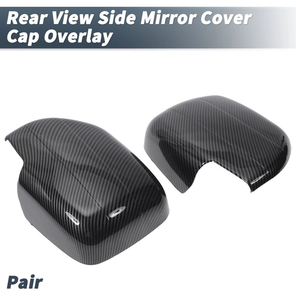 Pair Rearview Mirror Cap Overlay Black Carbon Fiber for Lexus LX470 (1998–2007)