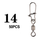 50pc Fishing Tackle Snap Swivels for Fishing Hooks and Lures