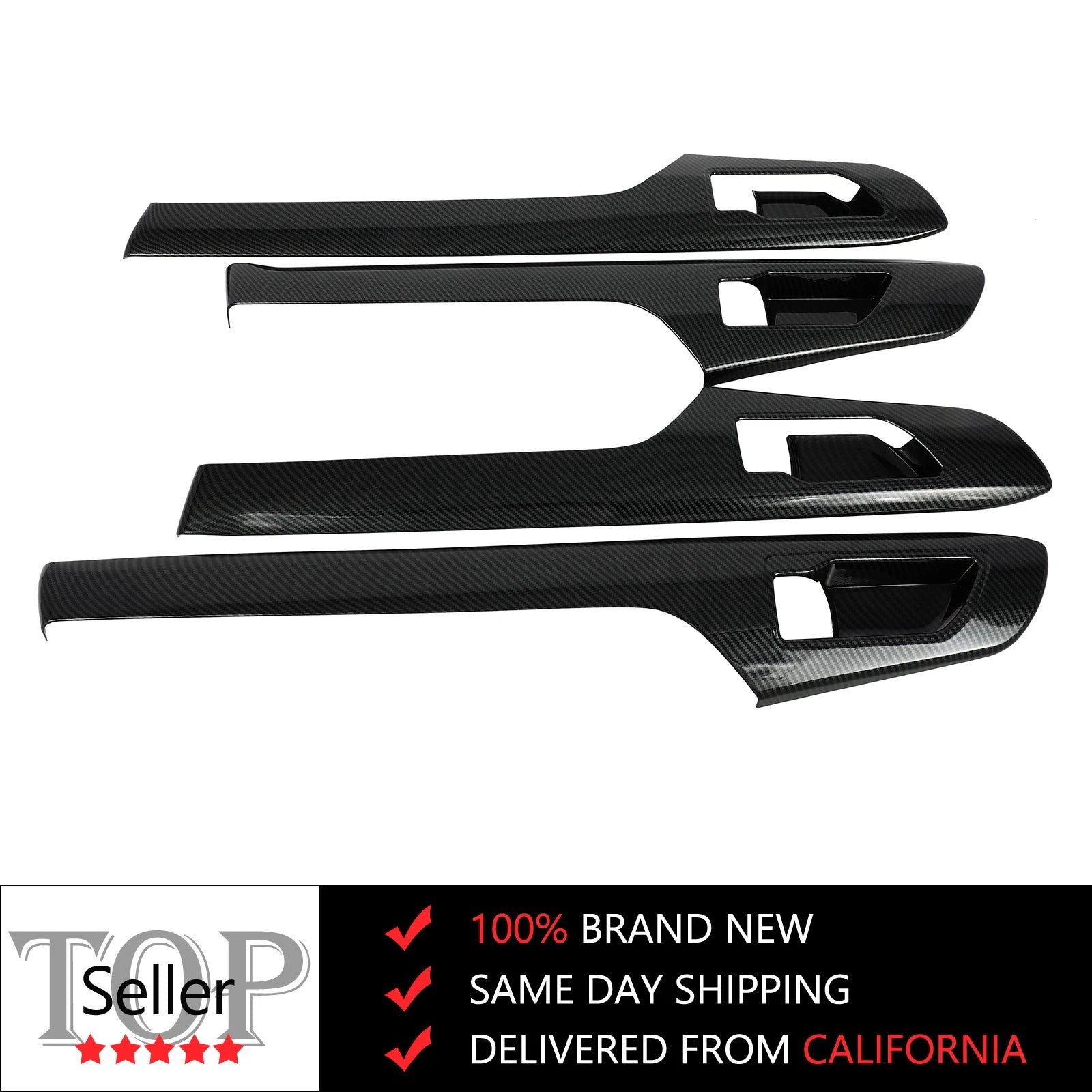 Inside Door Handle Molding Trim Cover for Toyota Highlander (2020–2022) Carbon Fiber