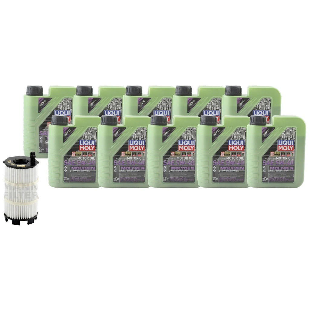 10L Liqui Moly Molygen 5W40 Engine Oil Change Kit for RS4 RS5 S6 S8 (2013–2023)