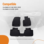 Set of 2 Black TPE Floor Mats for BMW X1 F48/X2 (2016–2022) Waterproof