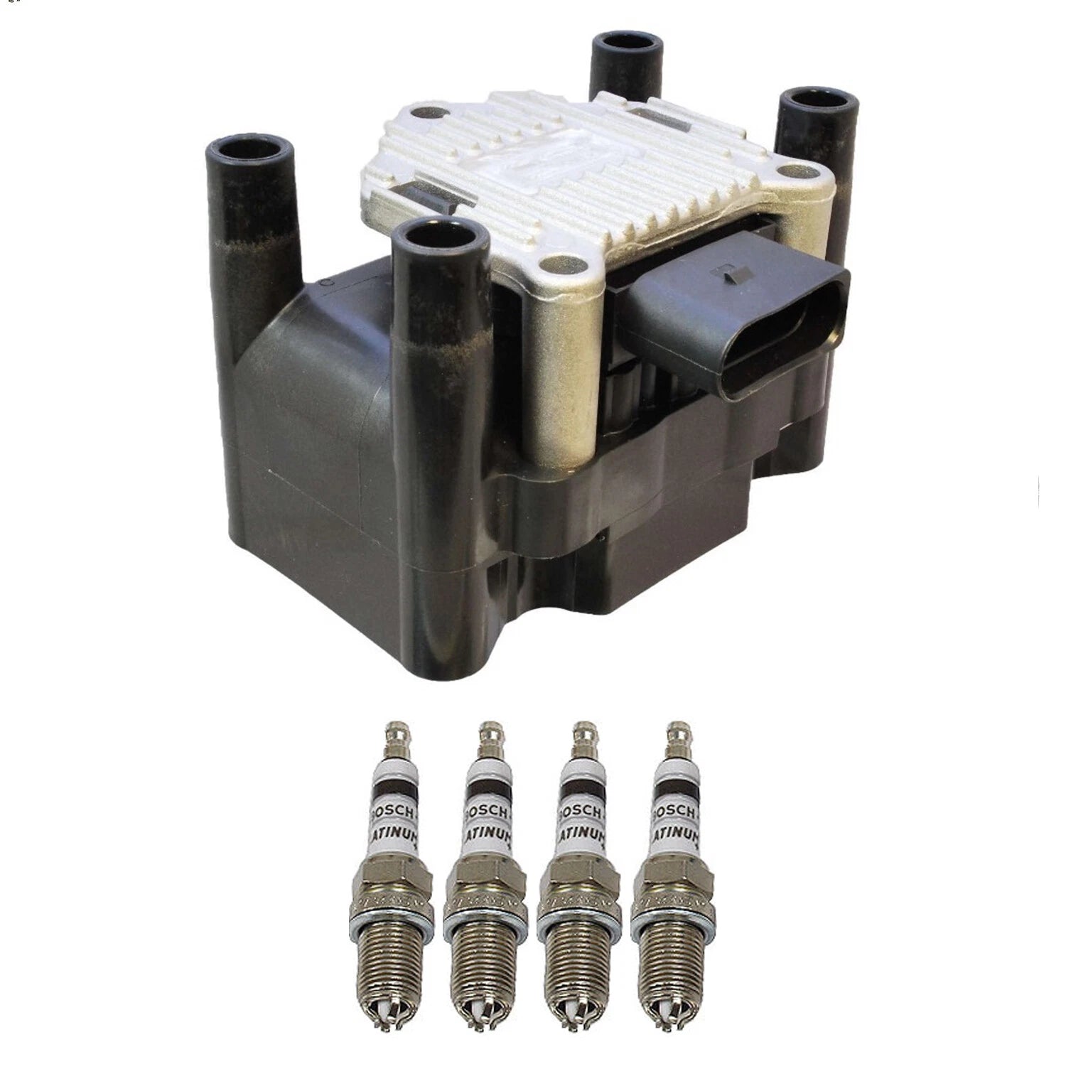 Ignition Coil & Spark Plug Kit for Integra E36 Accord Camry L4 (Bosch)