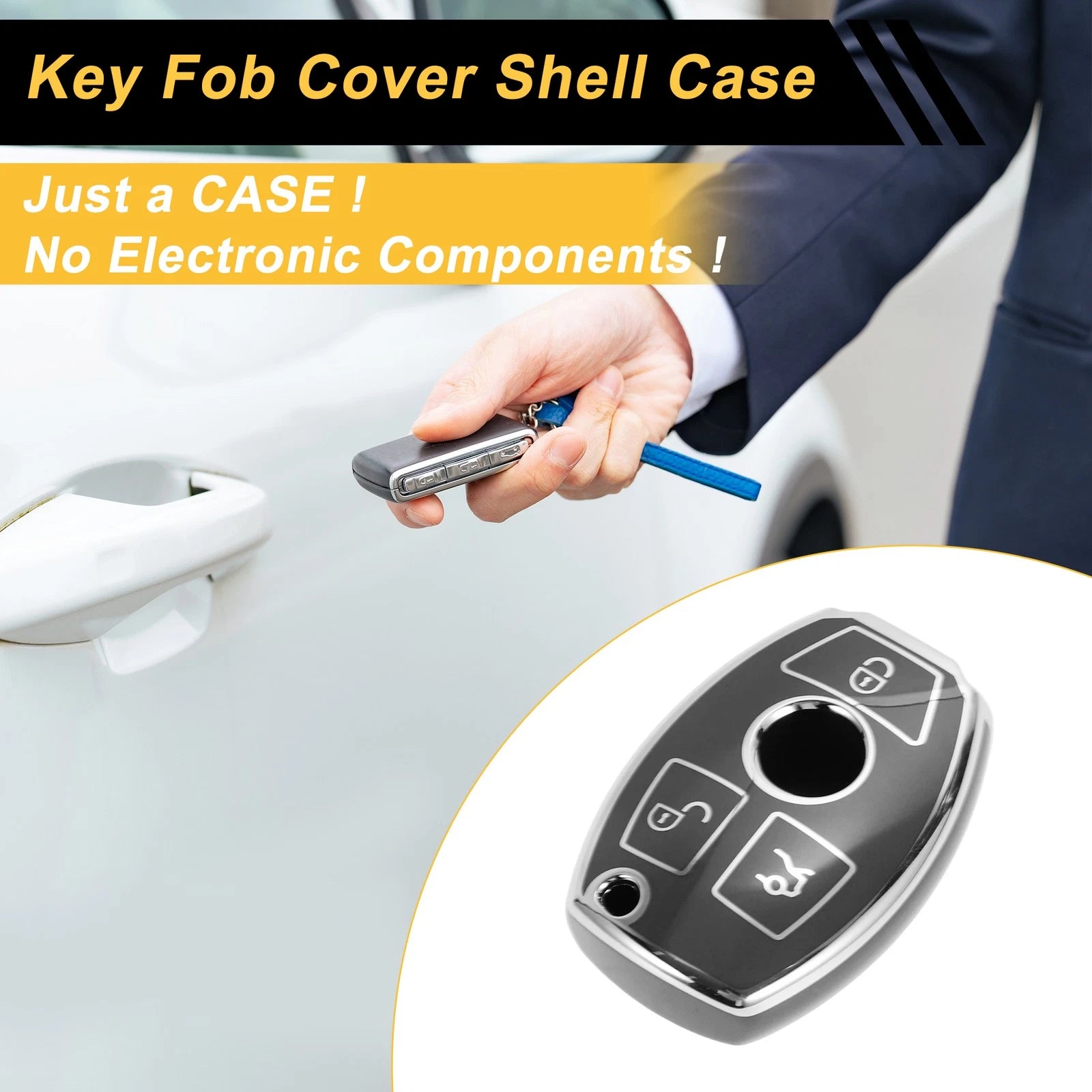 TPU Silicone Car Key Case for Mercedes-Benz (3 Buttons)