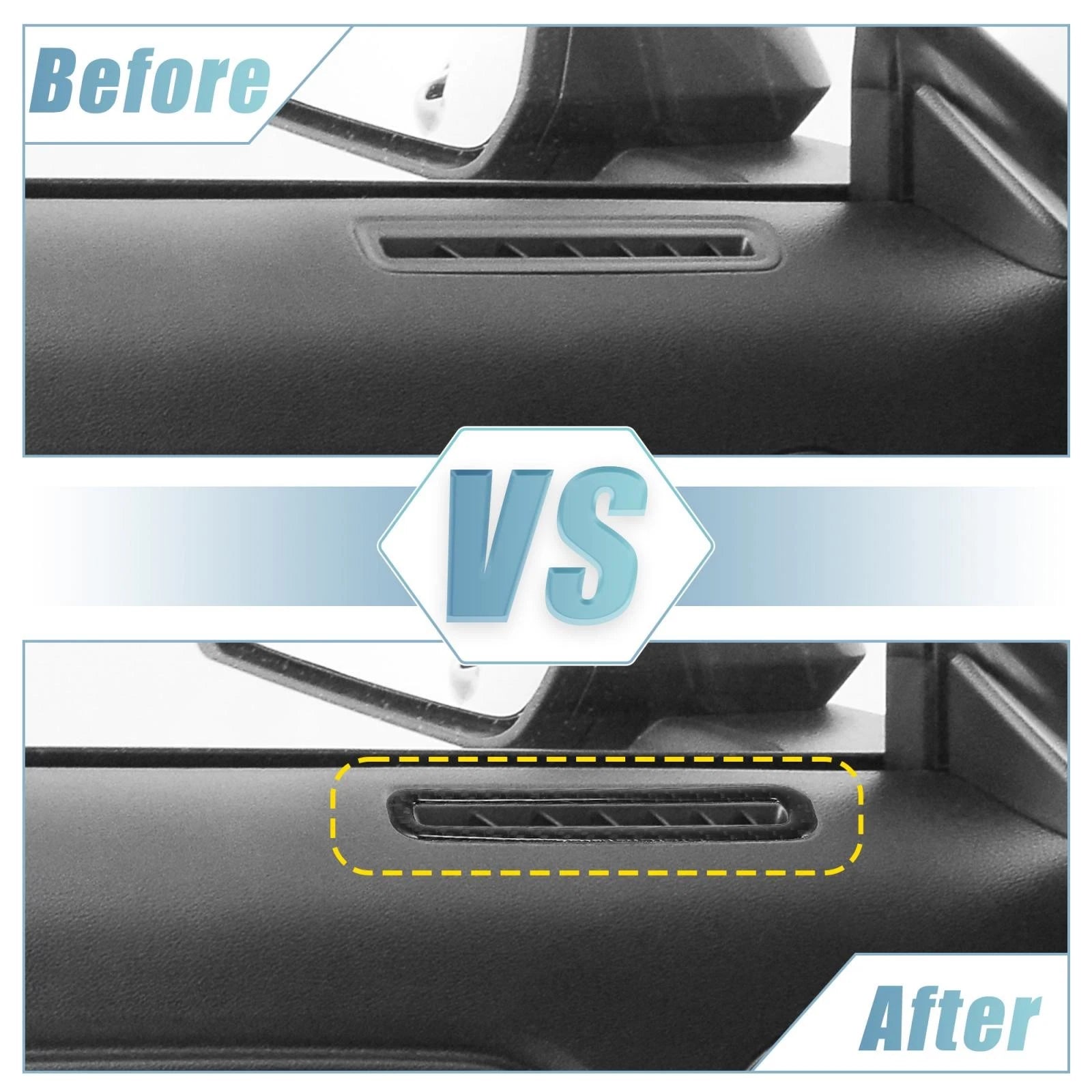 2pcs Carbon Fiber Side Air Outlet Sticker Trim for Ford Mustang (2015–2020)