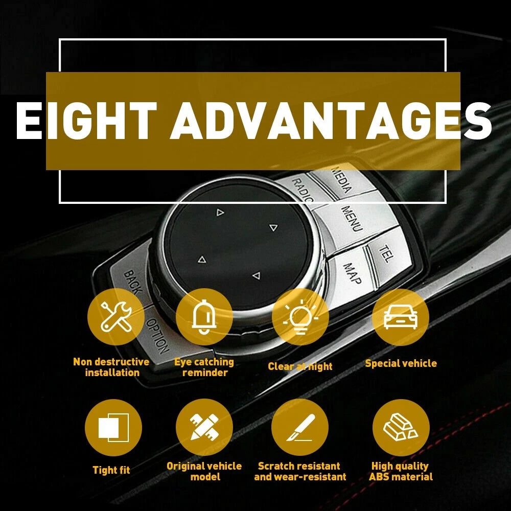 Chrome Multi-Media Button Cover Trim for BMW F10 M1 2 Series (2011–2019)