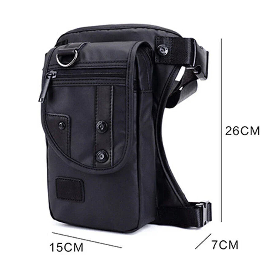 Waterproof Black Motorcycle Leg Bag Thigh Hip Pack Pouch for All Bikes