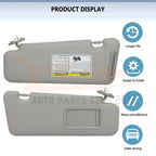 Right Passenger Side Gray Sun Visor for Toyota Highlander (2008-2013)