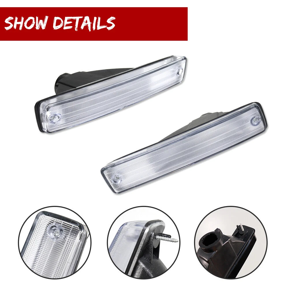 JDM Chrome Clear Front Bumper Turn Signal Lights for Honda CRX (1990–1991)