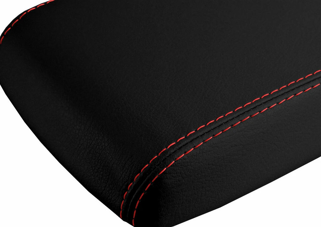 Console Lid Pull Over Cover Leather for Dodge Challenger (2008–2014) Red Stitch