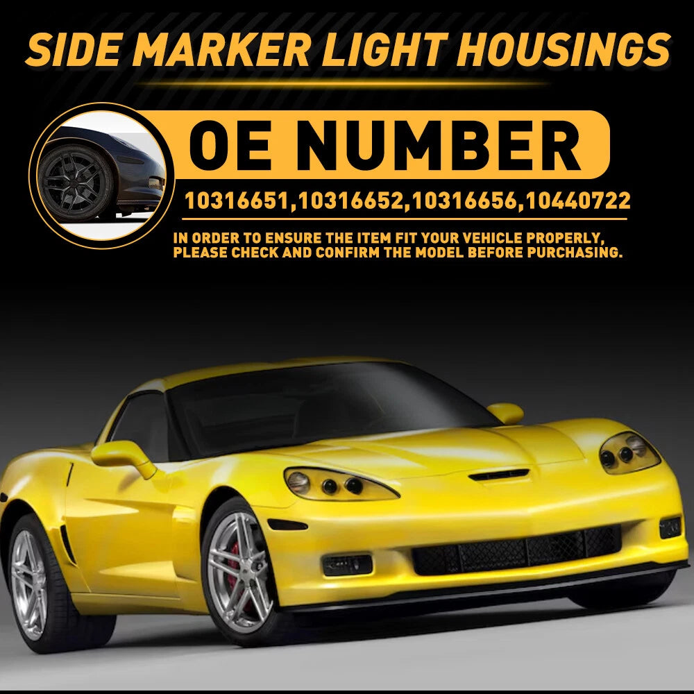 Bumper Side Light Trim Cover Kit for Corvette C6 (2005–2013) Smoked