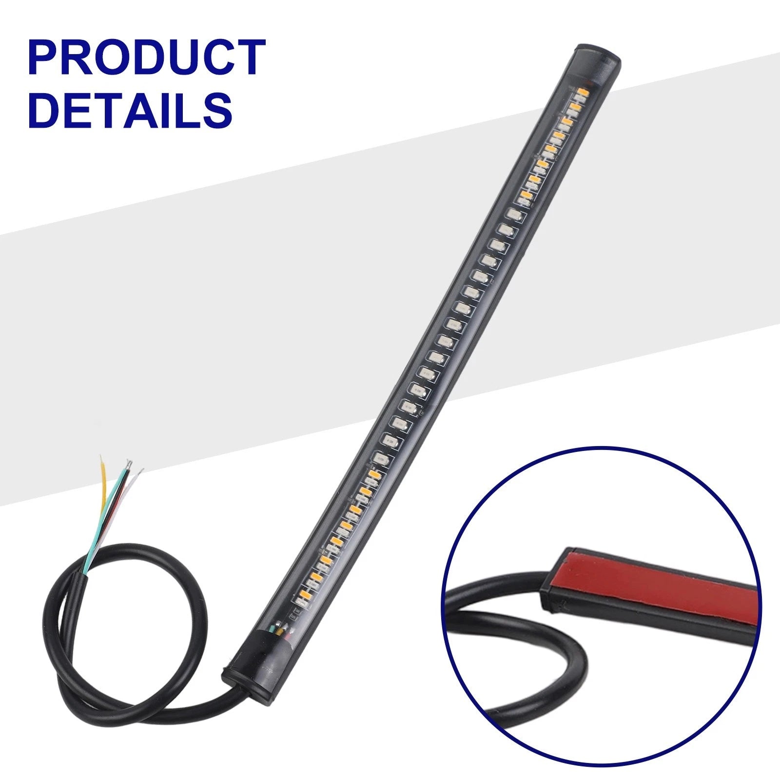 48LED Light Strip for Motorcycle (DC 12V) - Red Tail Turn Signal