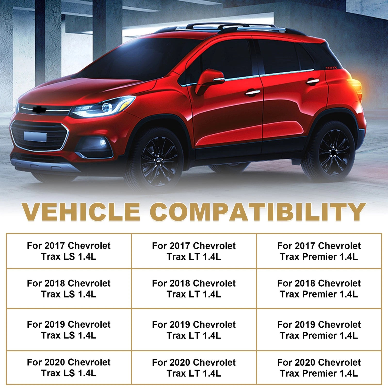 Black and Chrome Bumper Grille for Chevrolet Trax (2017-2020)