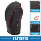 Gear Shift Lever Cover Trim for Subaru Crosstrek (2018–2023) Black Red Stitches 766549131925