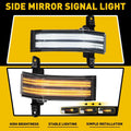 Amber White LED Strip Tow Mirror Marker Lights for Chevy Silverado GMC Sierra (ED)