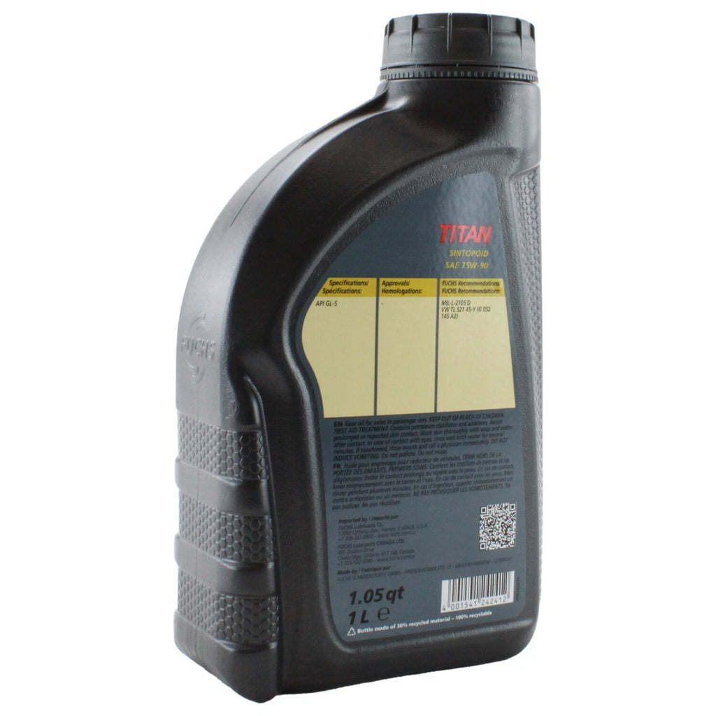 2X Fuchs TITAN SINTOPOID SAE 75W-90 Differential Gear Oil for