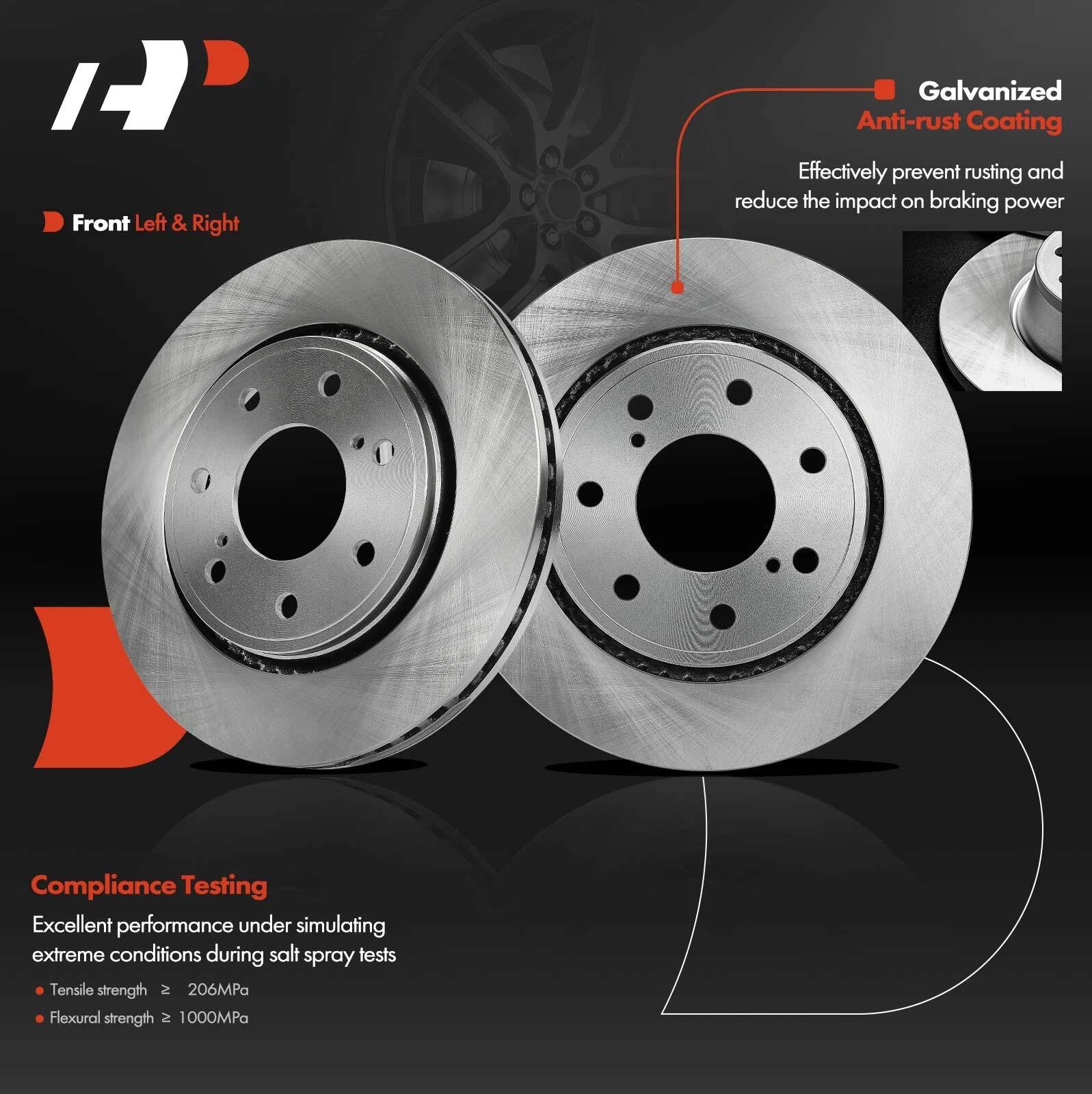 Front Disc Brake Rotors & Ceramic Pads for Ford F-150 (2010-2017)