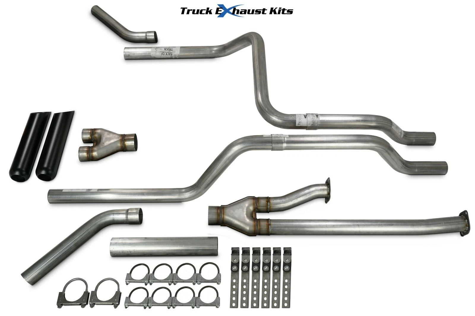 2.5" Dual Exhaust Kit Y Pipe for Toyota Tundra (2009–2013) Black Tip