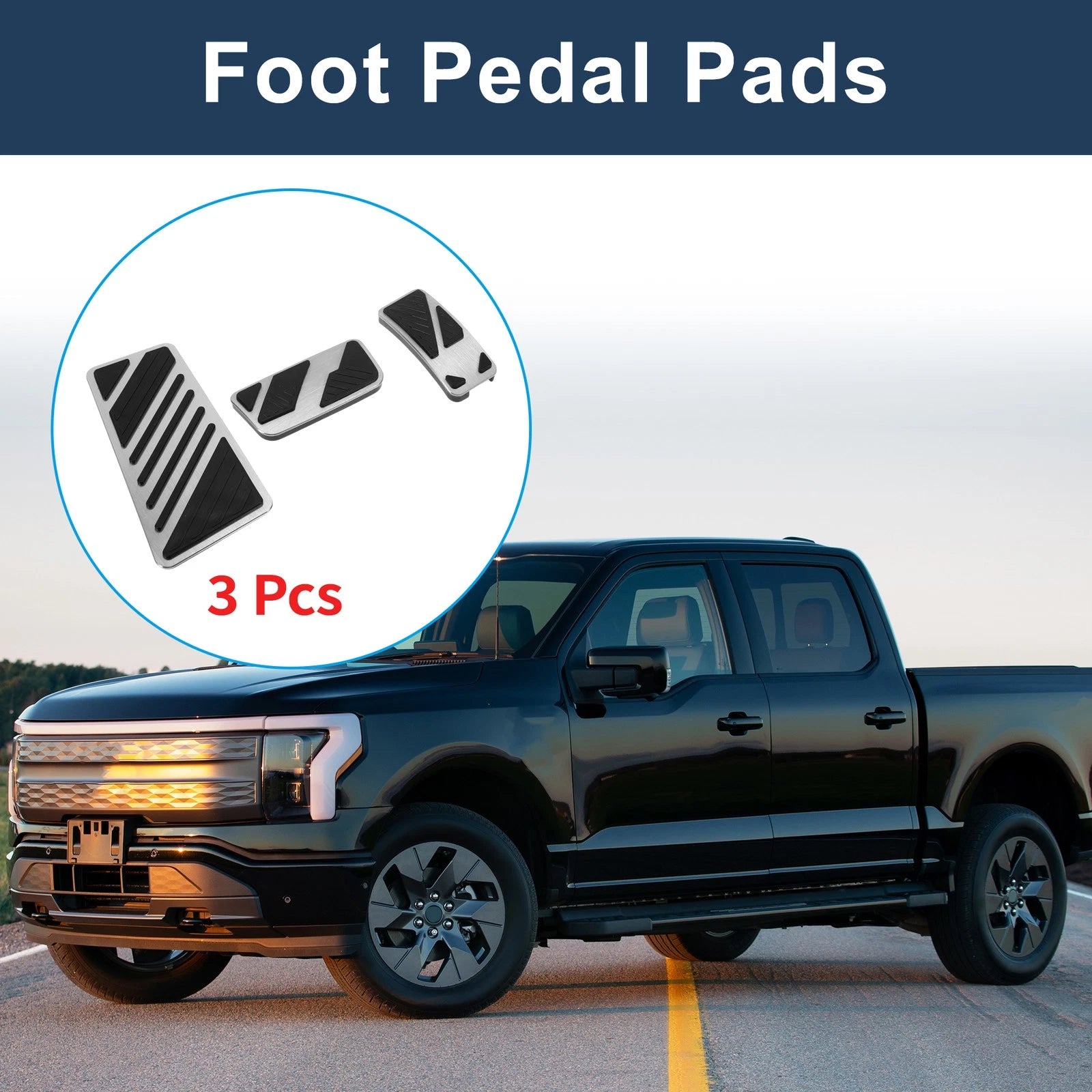 3 Pcs Automatic Foot Accelerator Pedal Covers for Ford Ranger 