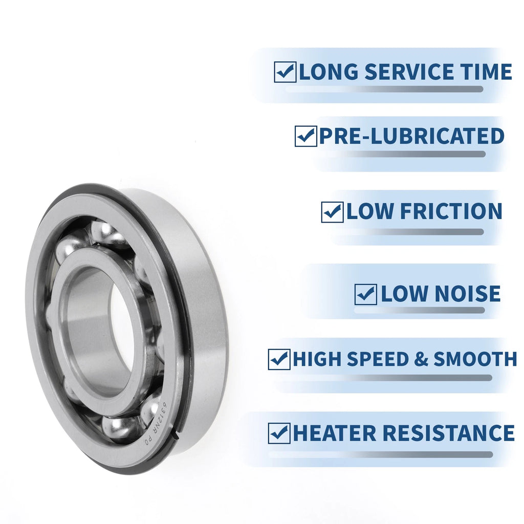 Deep Groove Ball Bearing 6312NR for Scooter Skateboard (60x130x31mm)