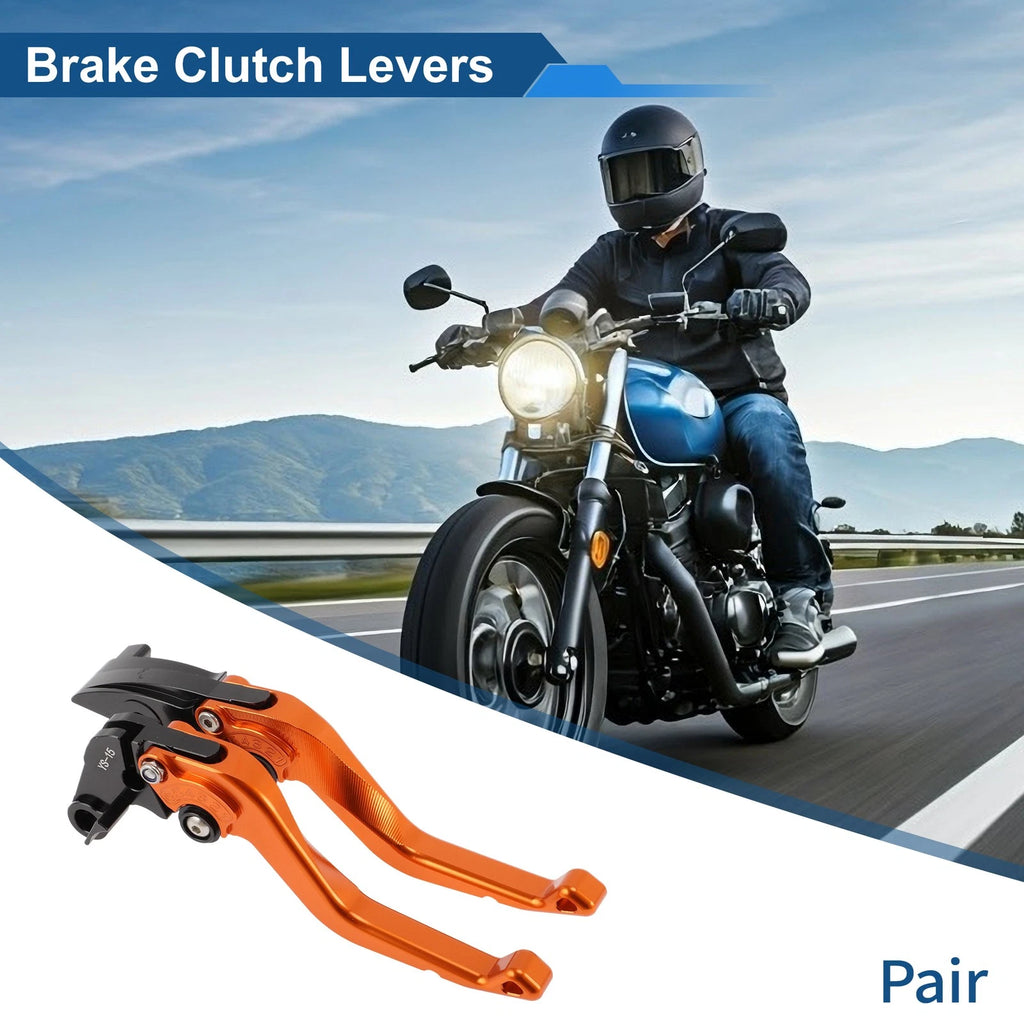 Adjustable Short Brake Clutch Levers for Honda CBR600RR (2003–2006) - Orange