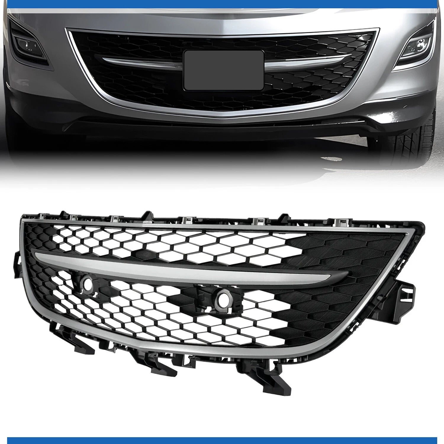 Front Bumper Grille with Chrome Surround for Mazda CX-9 (2010–2012)