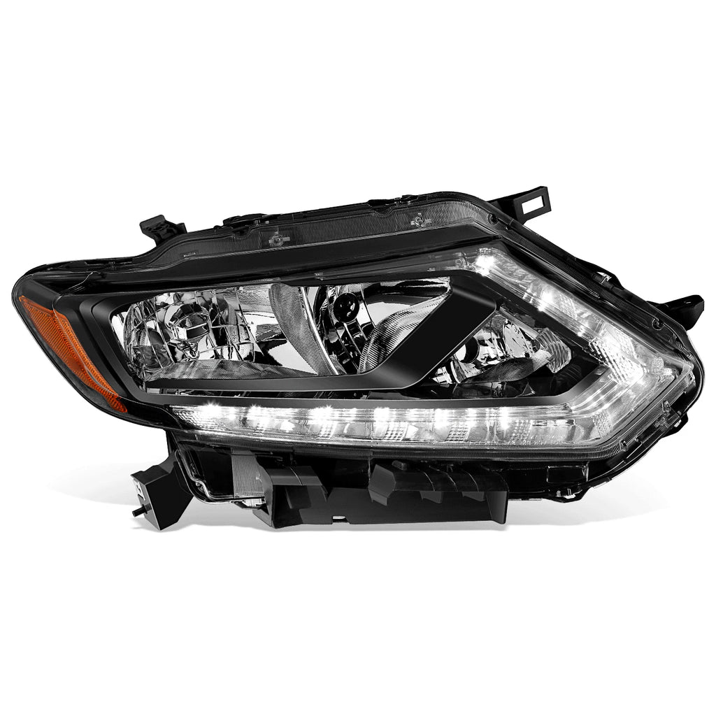 LED DRL Headlight Lamp for Nissan Rogue (2014–2016) - Right Side, Black Amber