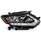 LED DRL Headlight Lamp for Nissan Rogue (2014–2016) - Right Side, Black Amber