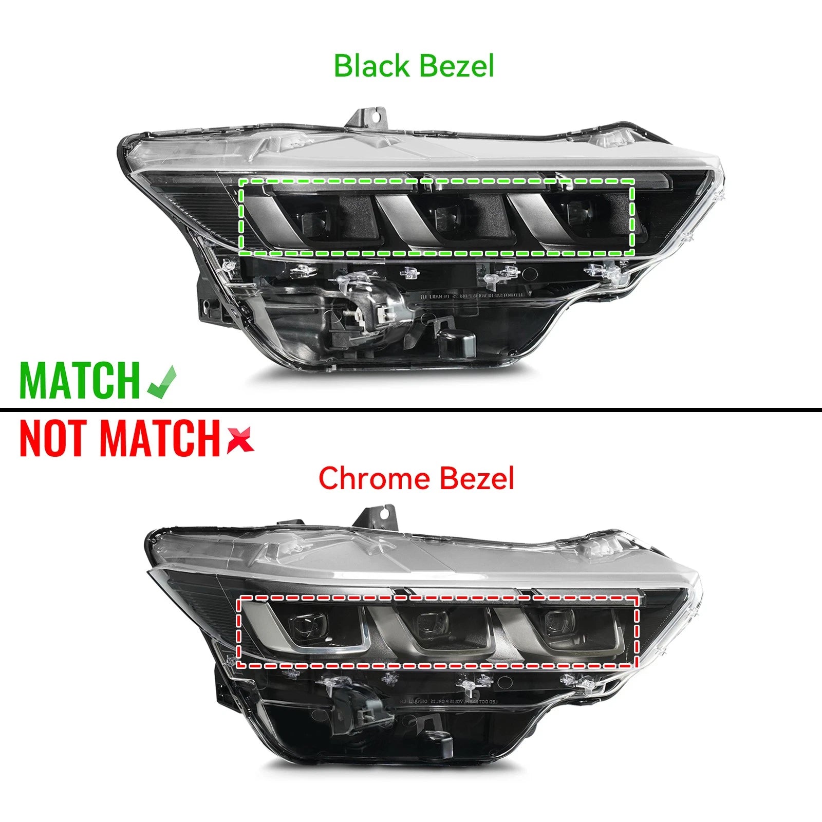 Full LED Headlight for Ford Mustang (2024–2026) Black w/Bulb & Module DRL