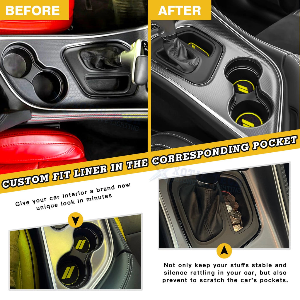 Soft Yellow Car Interior Anti-Dust Mats Accessories for Dodge Challenger (2015-2023)