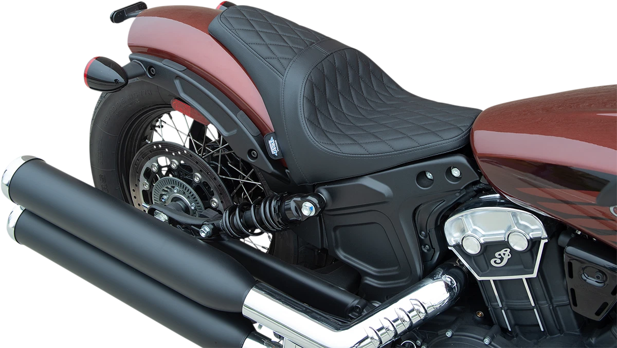 3/4 Solo Seat for Indian Scout (2018–2022) - Black Diamond Stitch