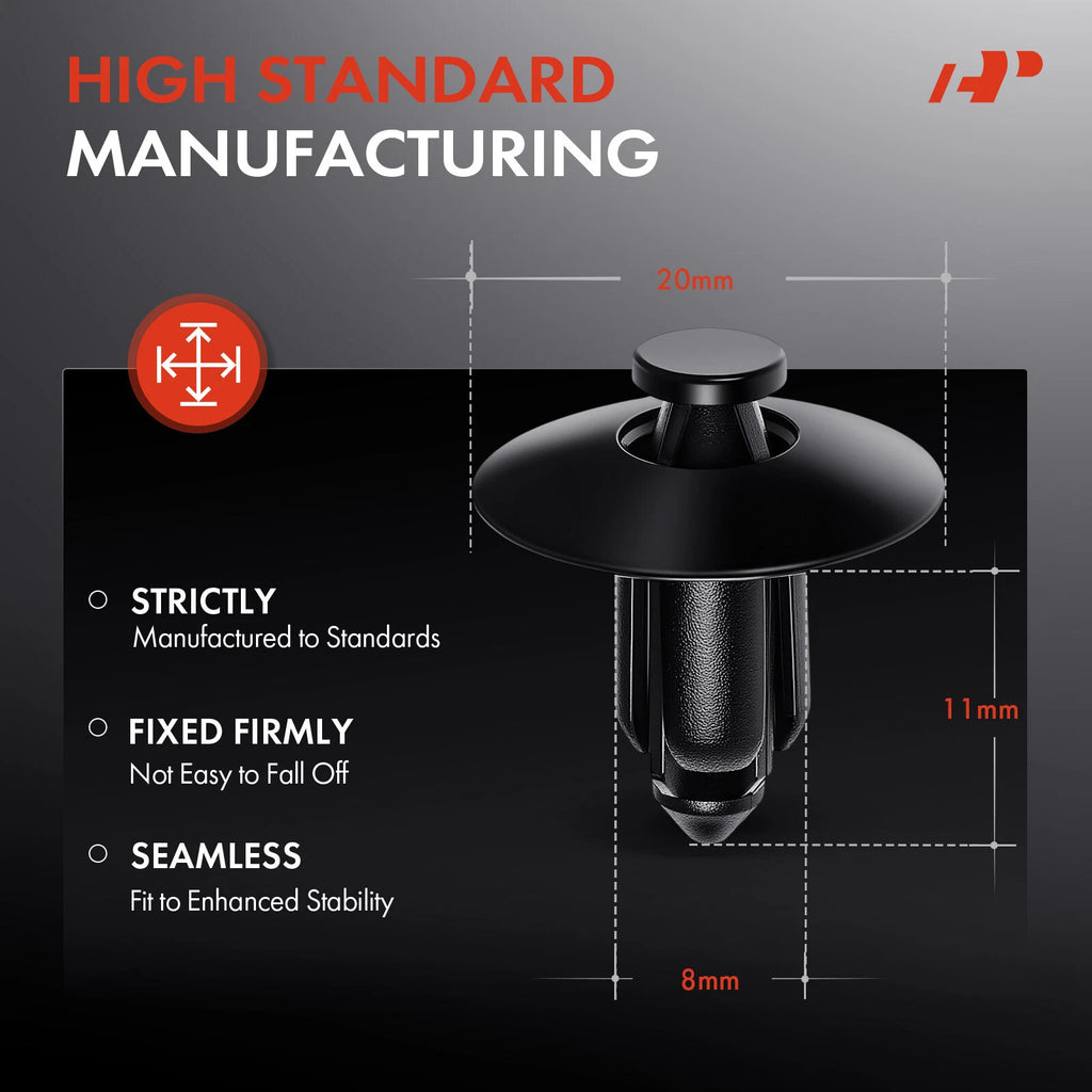 50x 8mm Nylon Front Bumper Push-Type Retainer Clips for Nissan