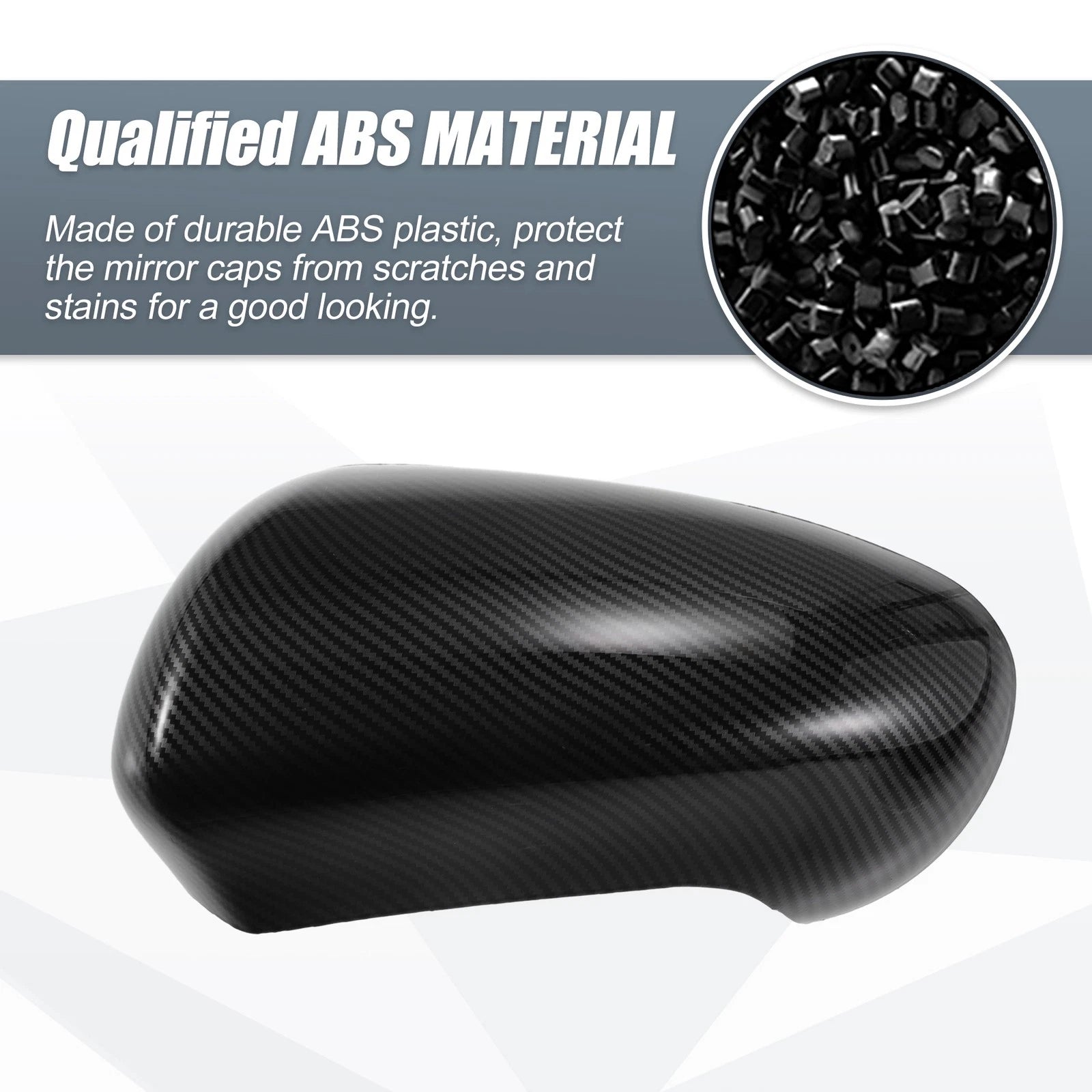 Pair Rearview Mirror Cover Cap Black Carbon Fiber for Nissan Qashqai J10 (2007–2014)