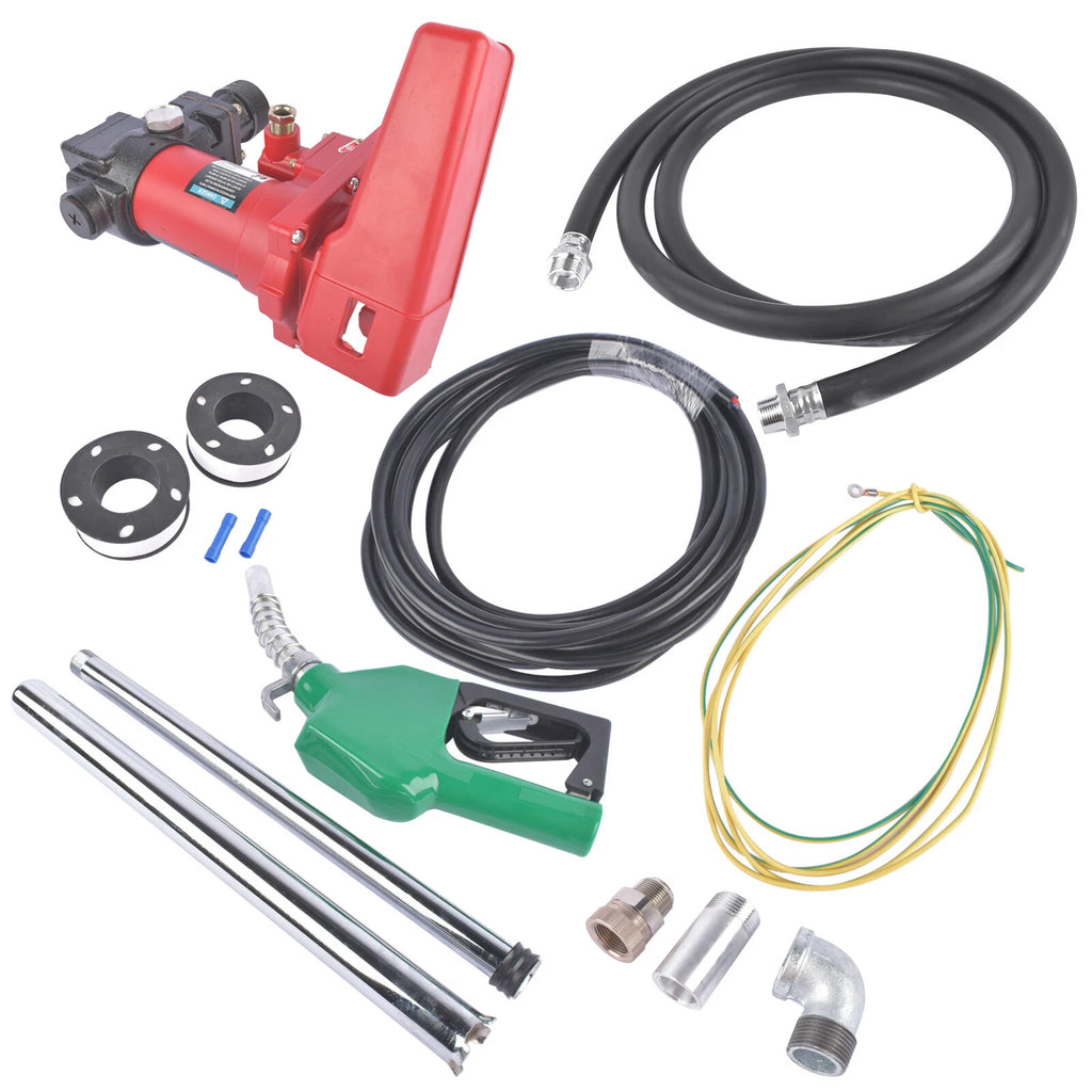 High Flow 20GPM 12V Fuel Transfer Pump with Automatic Nozzle for Gasoline