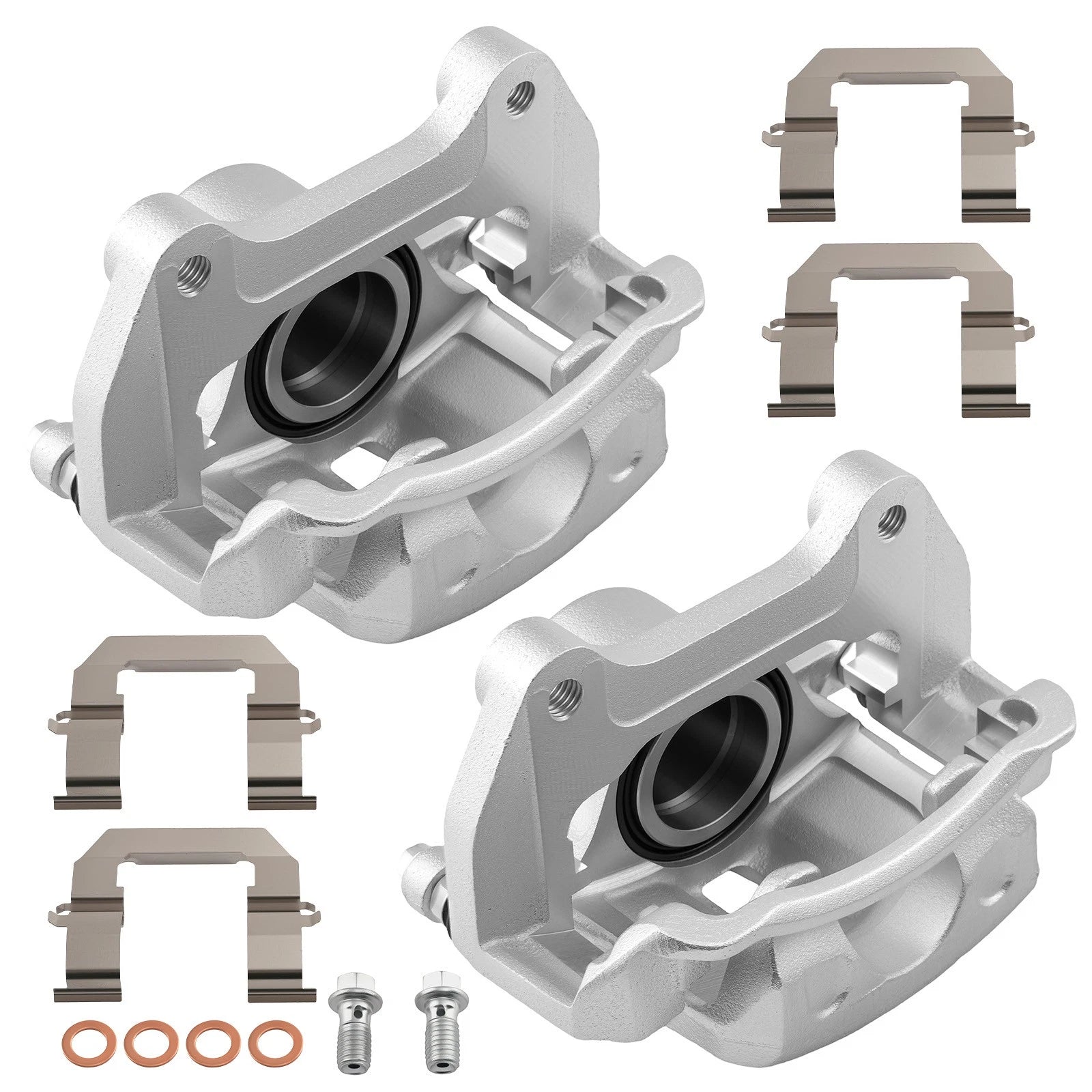 Pair Front Brake Calipers with Brackets For Buick Cadillac Chevrolet GMC 18B5270