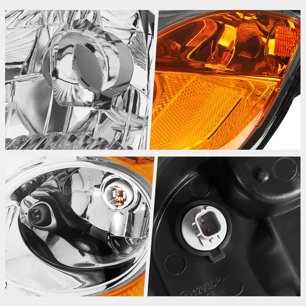 Chrome Housing Headlight & Amber Corner Signal Lamps for Honda Civic (2001–2003)