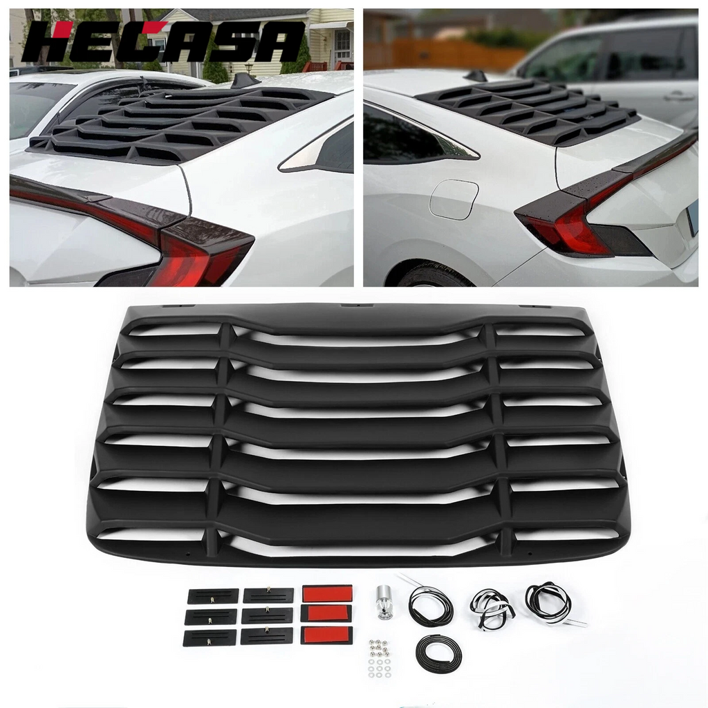 Rear Window Louver Sun Shade Cover for Honda Civic 2DR (2016–2020)