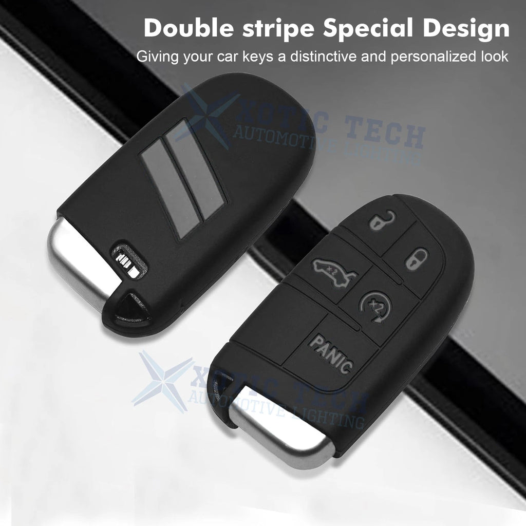Silicone Smart Key Fob Shell Cover for Jeep Chrysler Dodge (2014-Up)