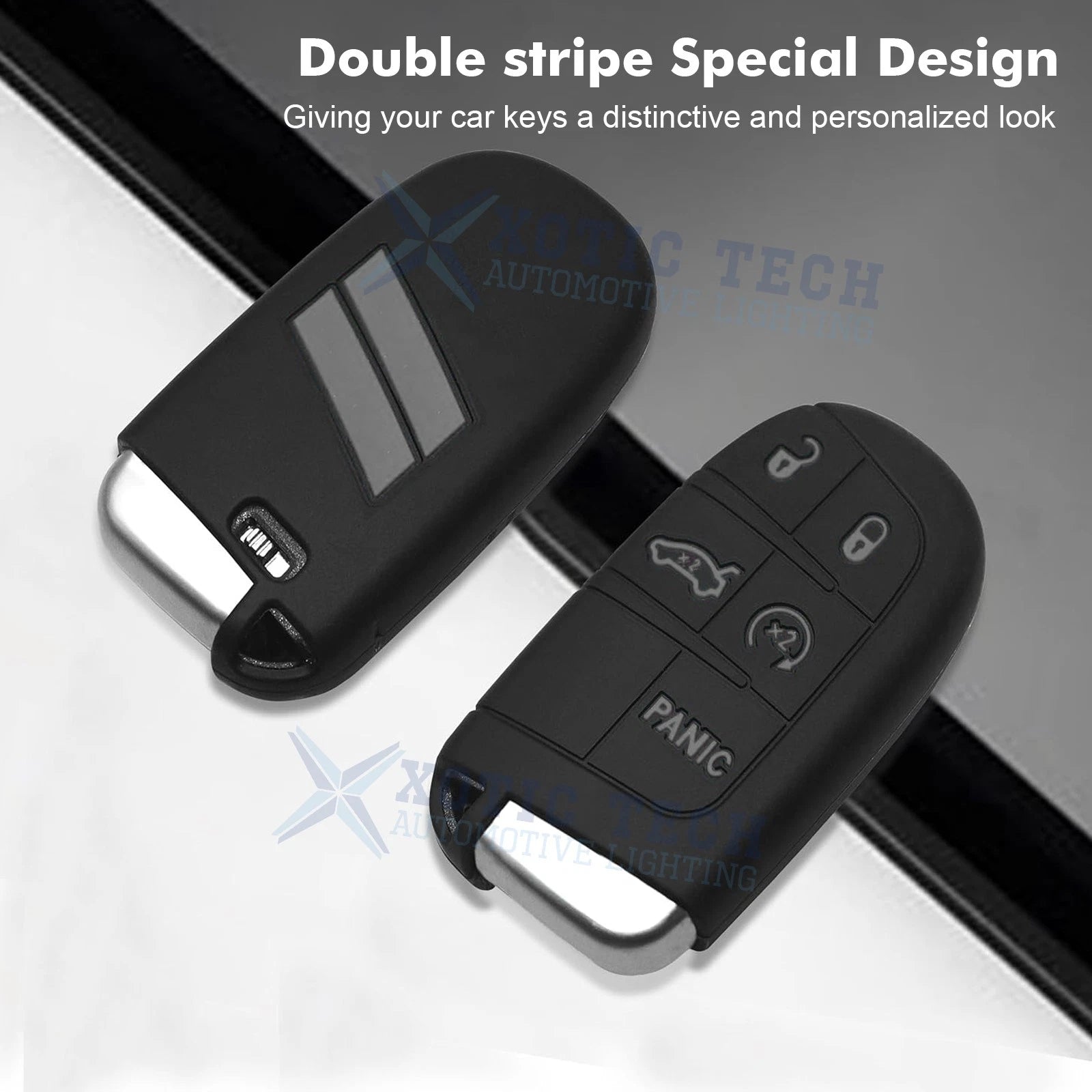 Silicone Smart Key Fob Shell Cover for Jeep Chrysler Dodge (2014-Up)