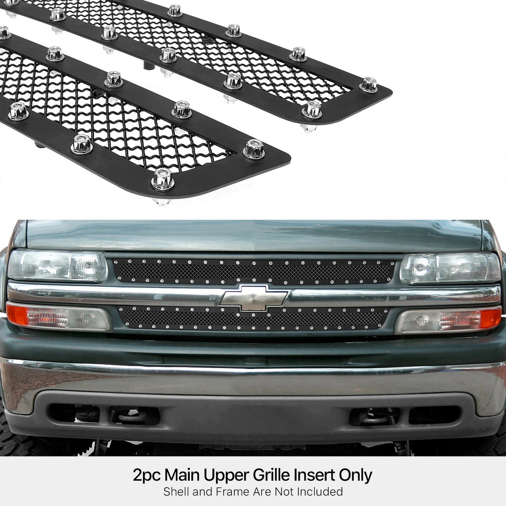 Stainless Black Mesh Rivet Grille for Chevy Suburban Tahoe (2000-2006)