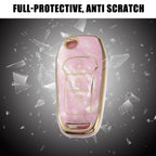 Key Fob Remote Control Cover 3 Button TPU Shell Pink for Ford F150 (2015–2018)