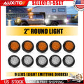 2" White Amber Round LED Marker Lights w/ Grommet for Truck RV (10-50X)